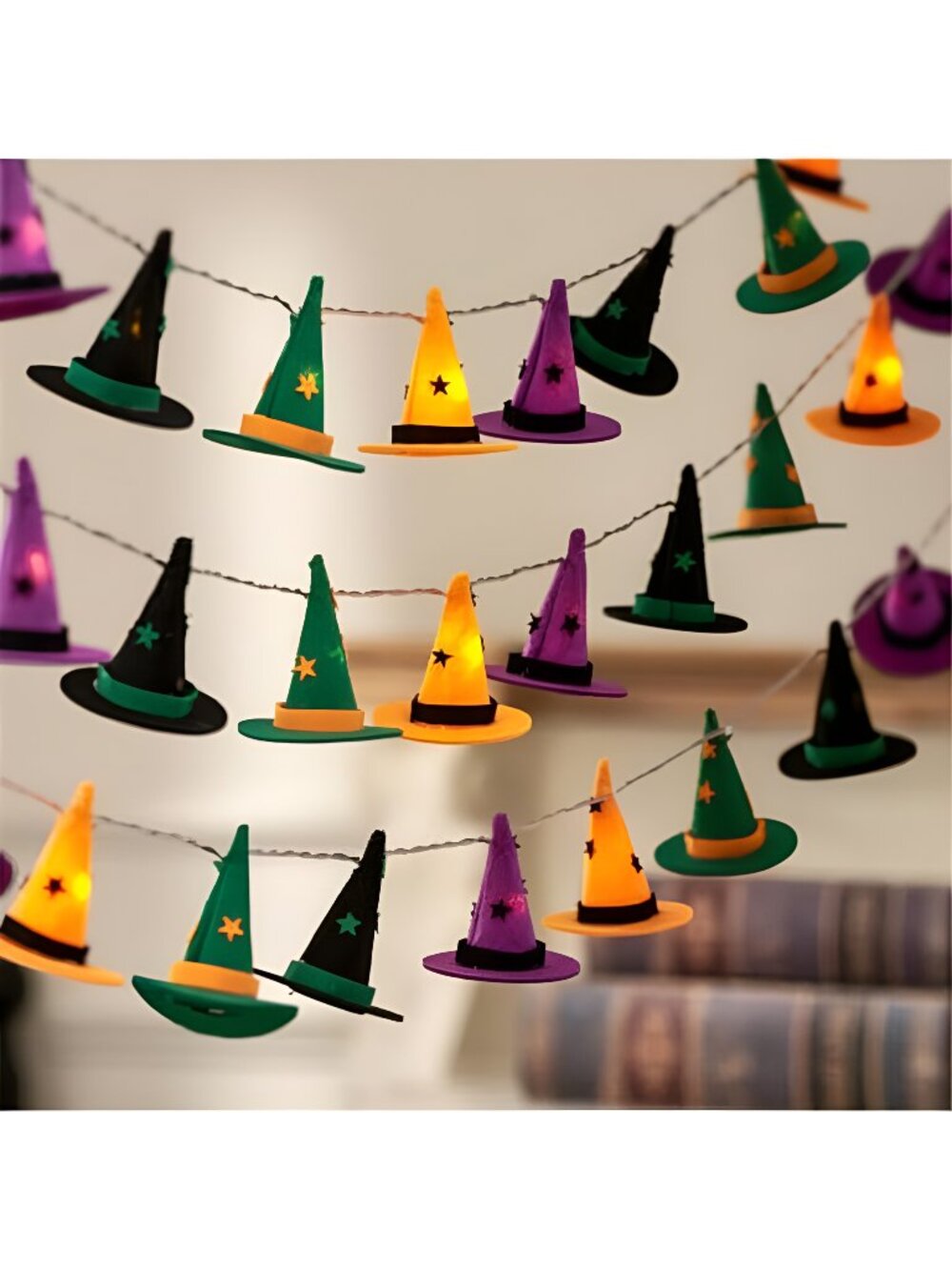 Halloween Witch Hat Lights, Halloween String Lights, 9.8 ft 20 LED